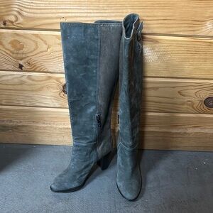 Vince Camuto Women's Tall Knee Gray Suede/Leather Boots 6 1/2 M